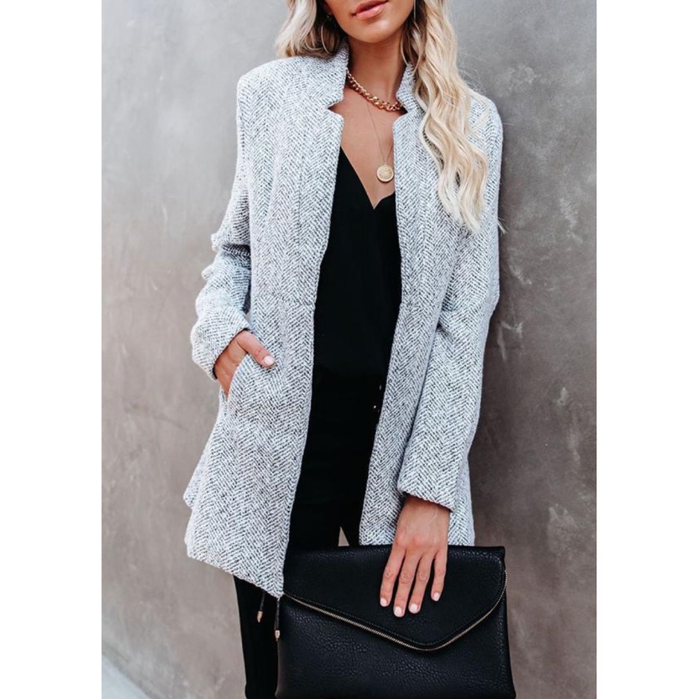 VICI Tayshia Pocketed Coat - Heather Grey (Medium)